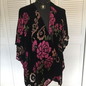 Velvet burnout floral shawl.